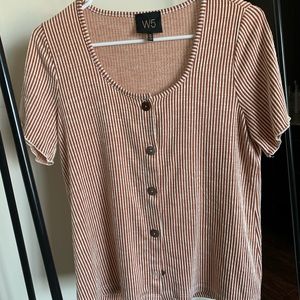 Red and white pinstriped top